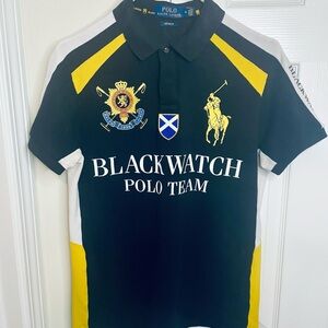 Polo by Ralph Lauren Blackwatch Polo Shirt - (Custom Fit ) Black and Yellow